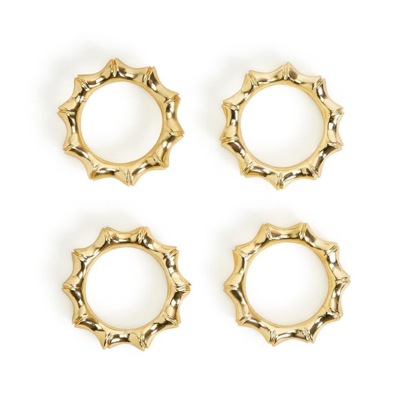 Two's Company S/4 Golden Bamboo Napkin Rings