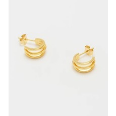 Estella Bartlett Triple Illusion Hoop Earrings Gold Plated