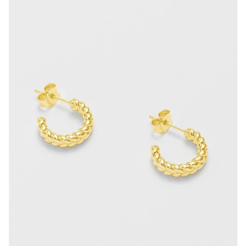 Estella Bartlett Woven Hoop Earrings Gold Plated