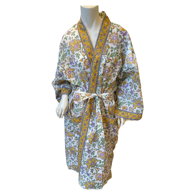 Pacific & Rose Textiles Mardi Gras Mambo Kimono Robe 45''