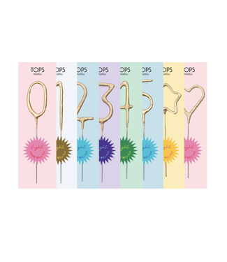 TOPS Malibu Mini Gold Number Sparkle Candle Wand 4"- sold separately