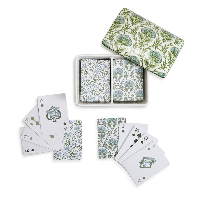 Two's Company Countryside Double Deck Playing Cards in Floral Pattern