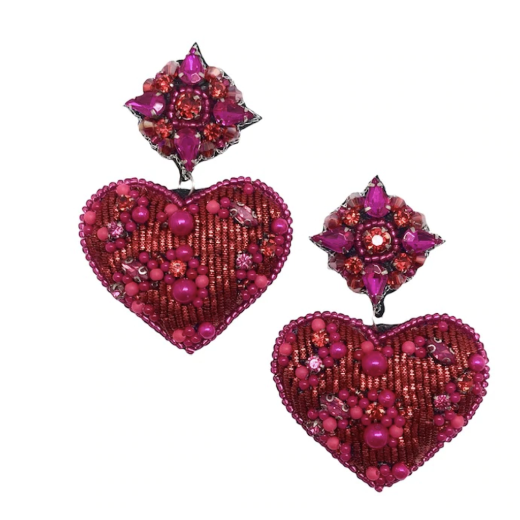 Allie Beads Poppy Heart Drop Allie Beads Earrings