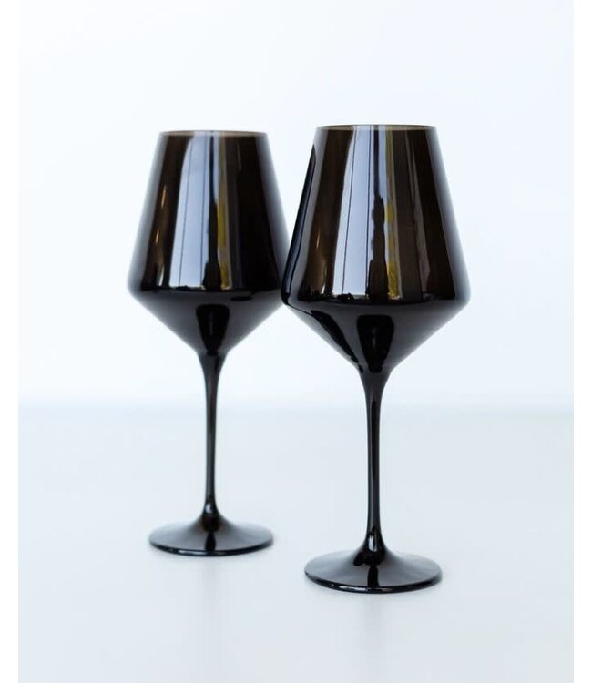 Estelle Colored Wine Stemware - S/2 {Black}