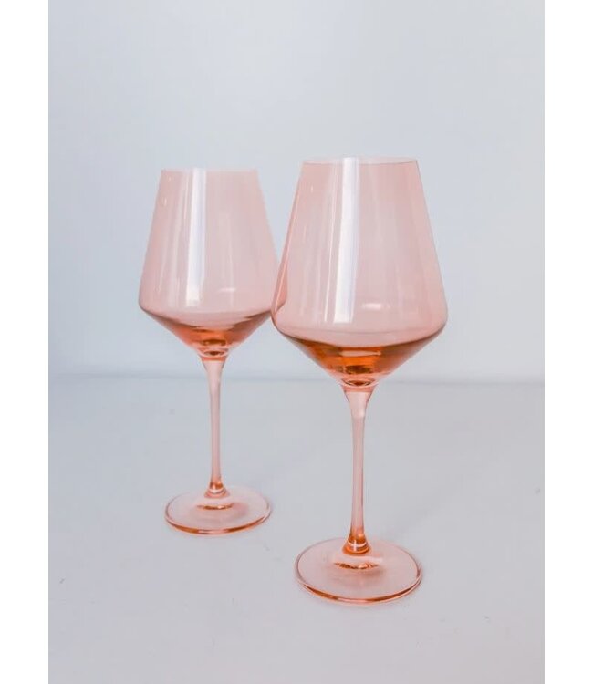 Estelle Colored Wine Stemware - S/2 {Blush Pink}