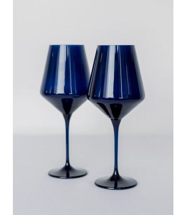 Estelle Colored Wine Stemware - S/2 {Midnight Blue}