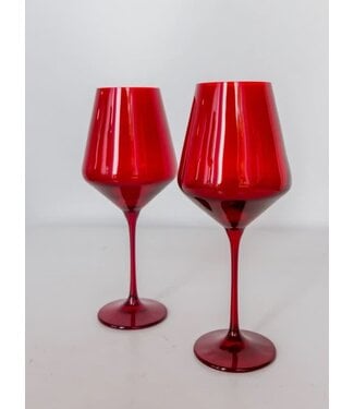 Estelle Estelle Colored Wine Stemware S/2 {Red}