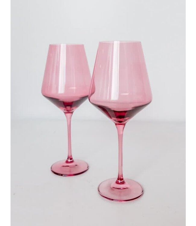 Estelle Colored Wine Stemware S/2 {Rose}