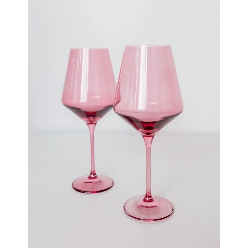 Estelle Estelle Colored Wine Stemware S/2 {Rose}