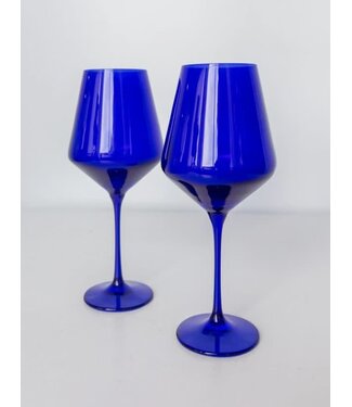 Estelle Estelle Colored Wine Stemware S/2 {Royal Blue}
