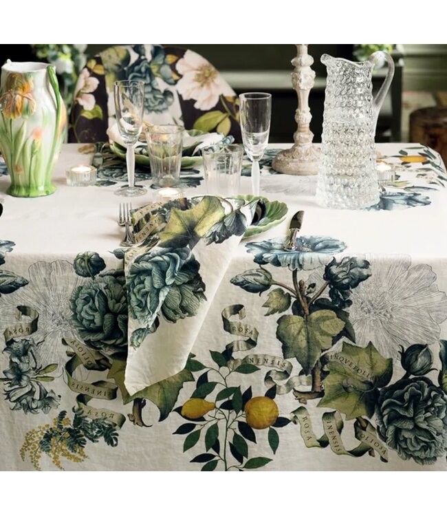 Giardino Naturel Tablecloth 61“x89”, 100% Linen