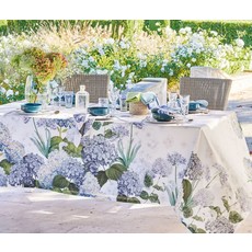 Garnier Thiebaut Jardin De Bretagne Bleu Tablecloth 67"x89", 100% Linen