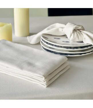 Garnier Thiebaut Natte White Napkin, 100% Cotton, Set of 4