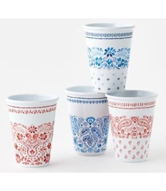 One Hundred 80 Degrees American Holiday Cup White S/4 Melamine