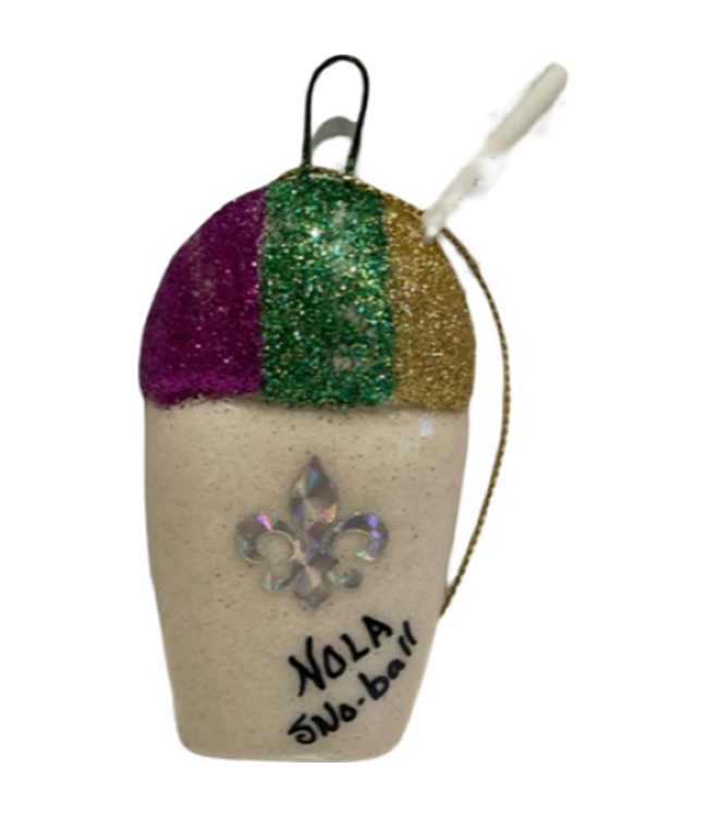 Mardi Gras Sno-Ball Ornament