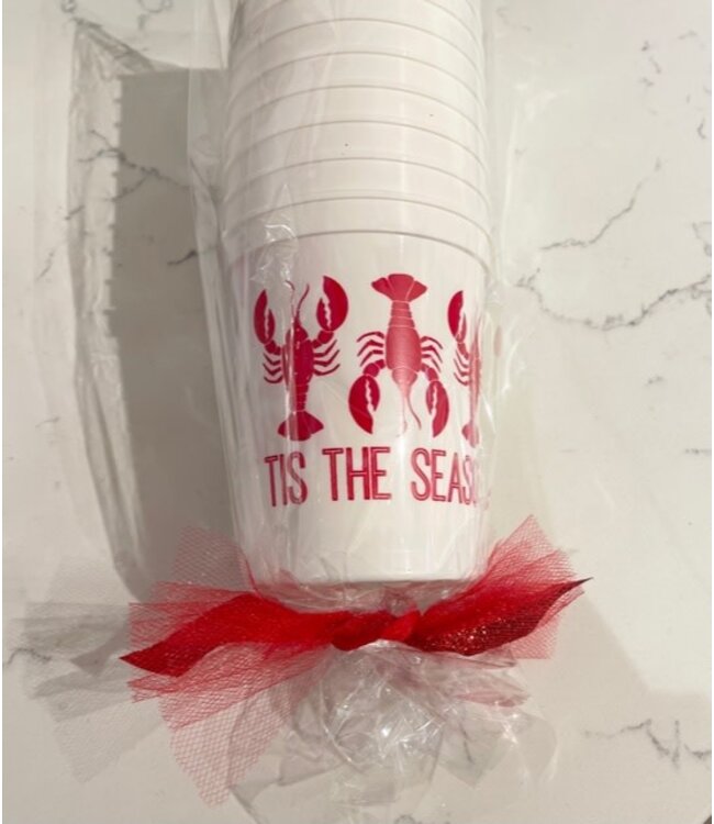 Tis the Season 16oz White Stadium Cup, Red Ink