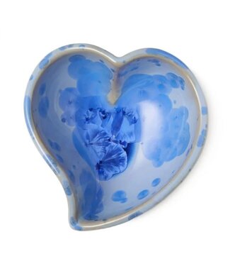 Simon Pearce Crystalline Twist Heart Bowl- Small Cobalt