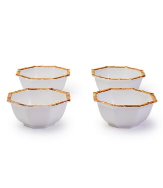 Two's Company Bamboo Melamine S/4 Octagonal Multipurpose Bowls