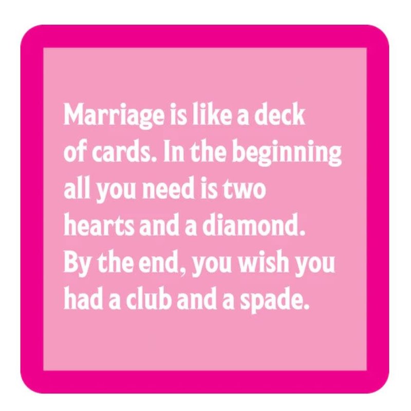 Drinks on Me Coasters Marriage Deck of Cards Coaster