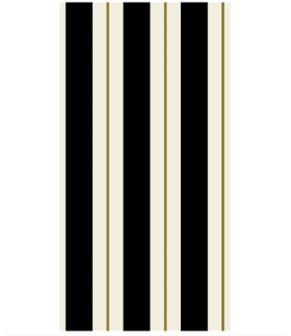 Hester and Cook Black & Gold Awning Stripe Guest Napkins