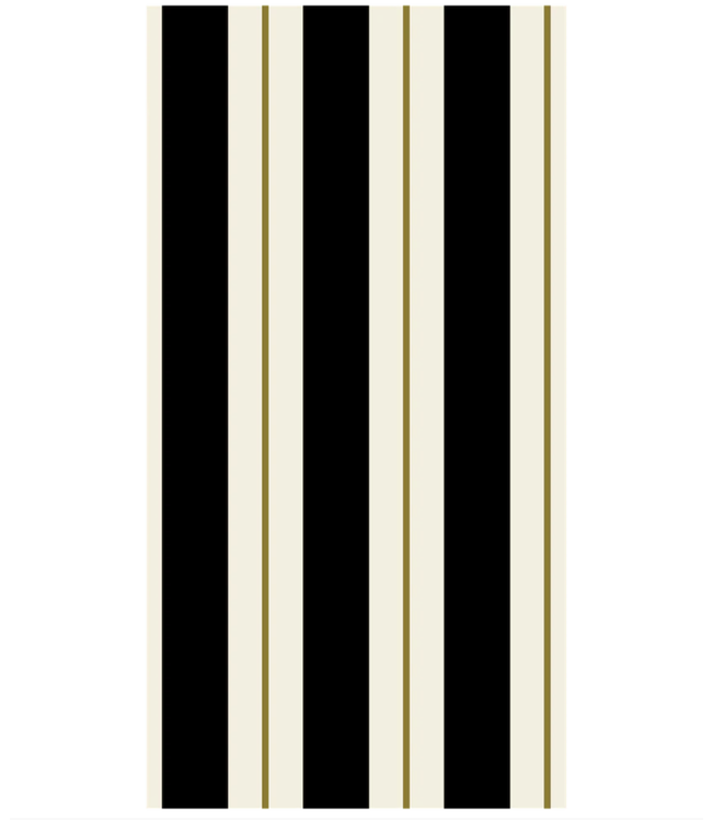 Black & Gold Awning Stripe Guest Napkins