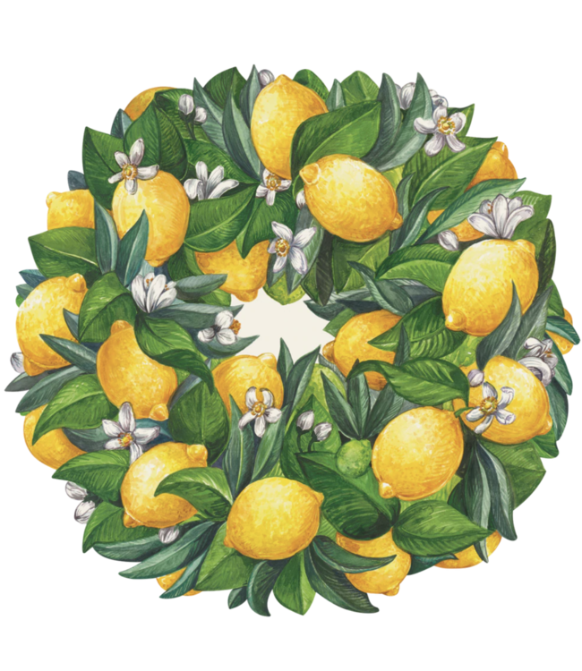 Hester and Cook Die-Cut Lemon Wreath Placemat