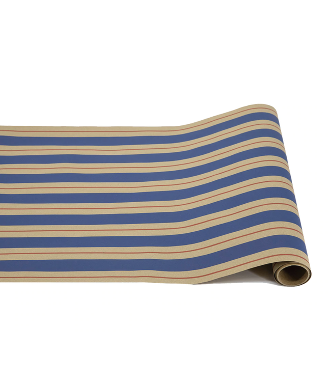 Hester and Cook Kraft Navy & Red Awning Stripe Table Runner