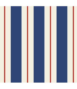Hester and Cook Navy & Red Awning Stripe Cocktail Napkins
