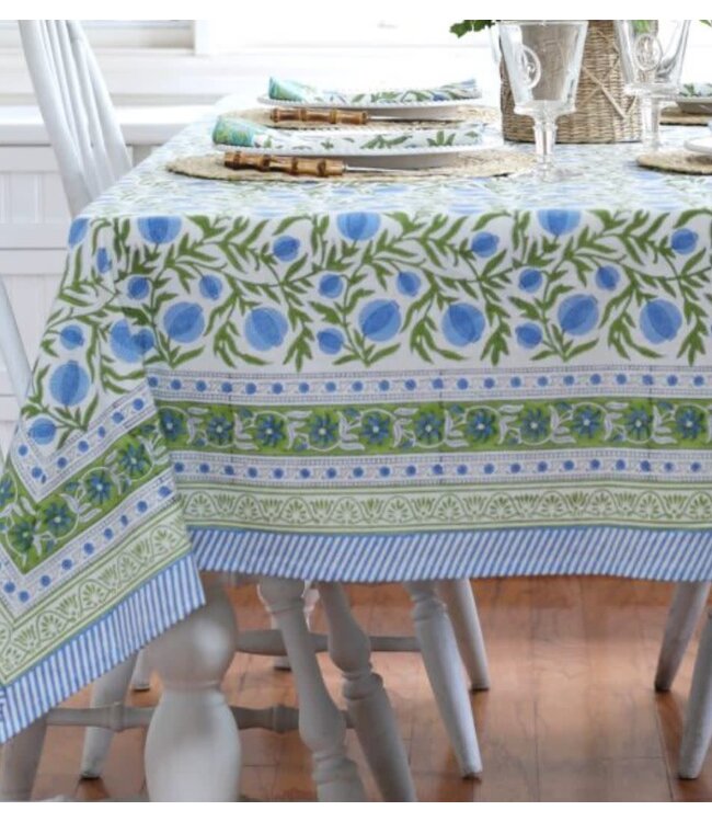 Pomegranate Blue Tablecloth 60"x125"