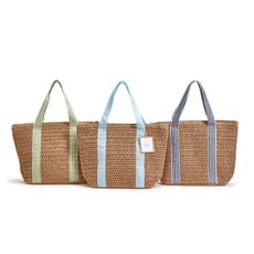 Two's Company Blue Woven Lunch Tote