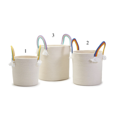 Two's Company Rainbow Handle Rope Basket- medium (2)