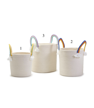 Two's Company Rainbow Handle Rope Basket- medium (2)