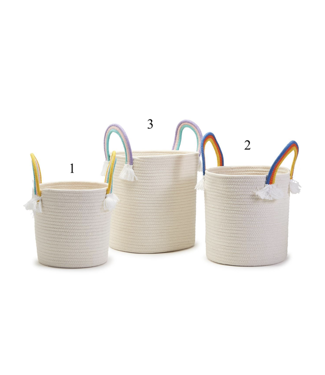 Rainbow Handle Rope Basket- medium (2)