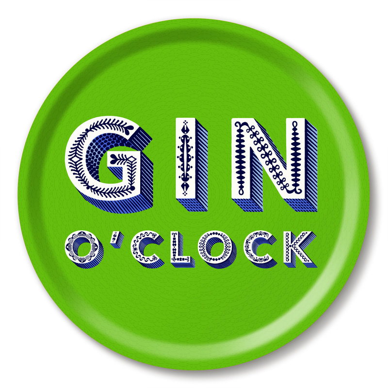 Jamida Gin o Clock Lime Green Tray 31cm