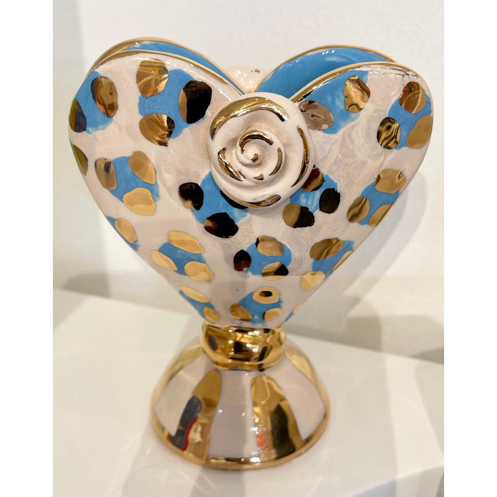 Mary Rose Young Mary Rose Young Baby Heart Vase Spot Blue