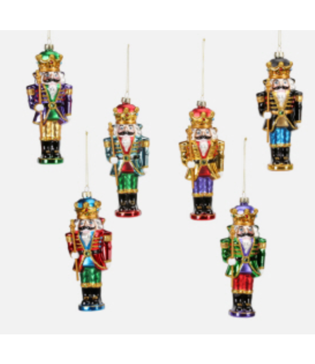 Nutcracker Ornament Black- Glass 6'' Sold Separately