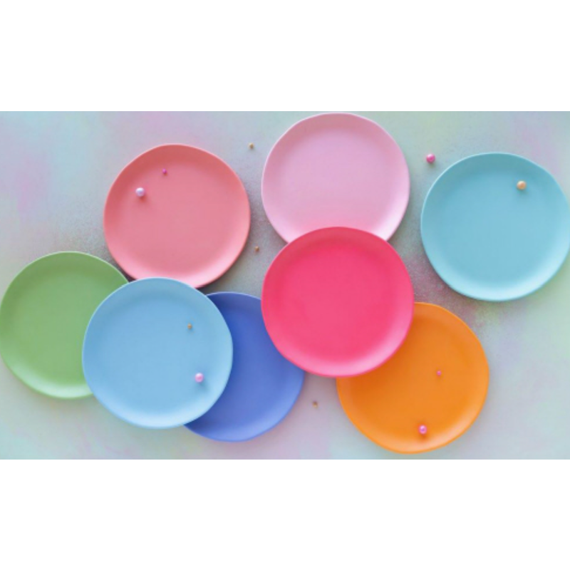 One Hundred 80 Degrees Rainbow Platter Green- Melamine 16''