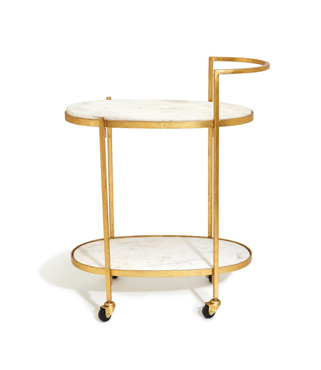 Marble Two Tier Bar Cart