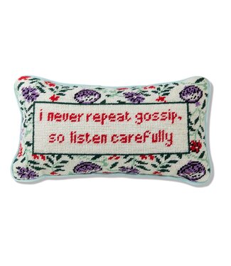 Furbish Gossip Needlepoint Pillow
