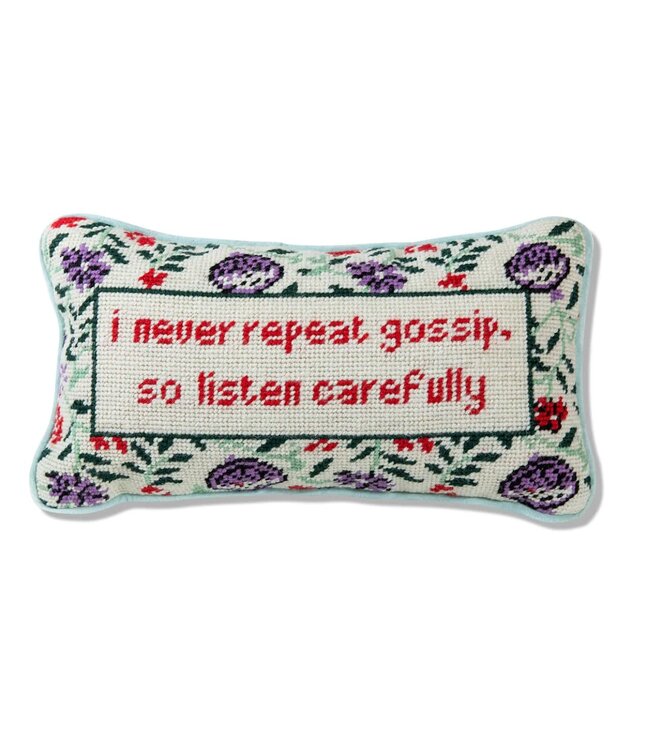 Gossip Needlepoint Pillow