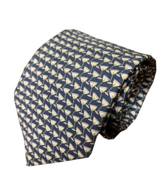 Lazy Jack Press Shaken Not Stirred Tie (Navy)