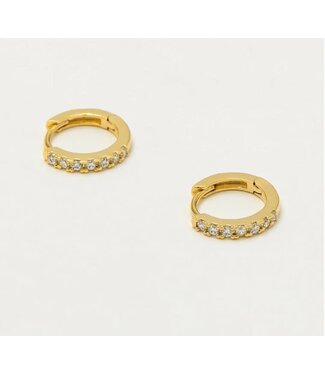 Estella Bartlett Pave Set Hoop Earrings with White CZ - Gold Plated
