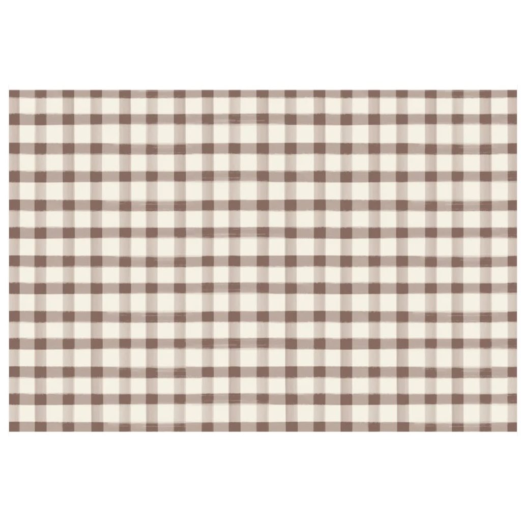 Hester and Cook Brown Painted Check Placemat - Pad of 24