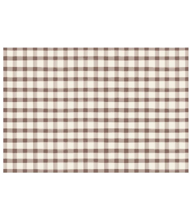 Brown Painted Check Placemat - Pad of 24