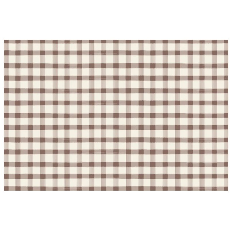 Hester and Cook Brown Painted Check Placemat - Pad of 24
