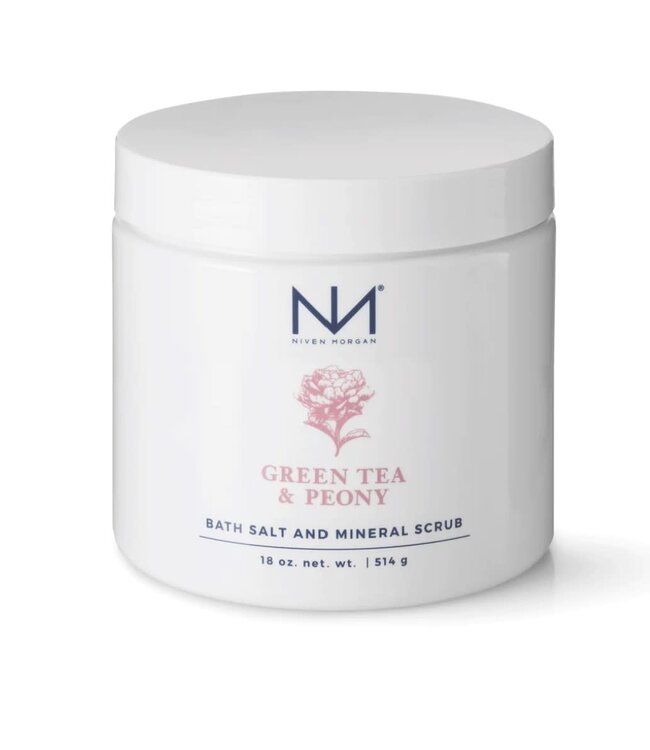 Green Tea and Peony Bath Salt & Mineral Scrub 18oz