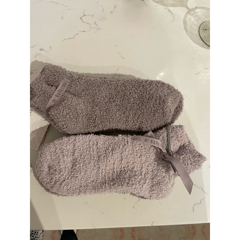 Barefoot Dreams CozyChic 2 Pack Crew Sock Set Oyster/Pewter