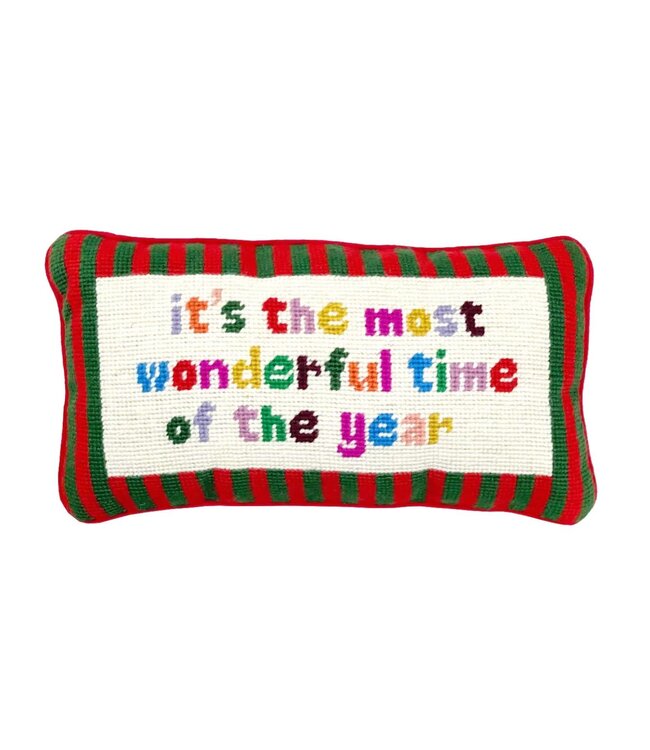 Most Wonderful Time of the Year Needlepoint Pillow