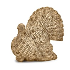 Two's Company Basketweave Pattern Turkey Decor