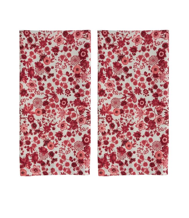 Field of Flowers Ruby Kitchen Towels Set of 2